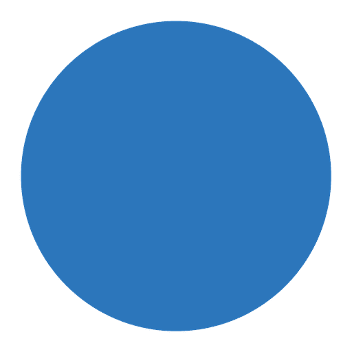 A solid blue circle centred on a light grey background.