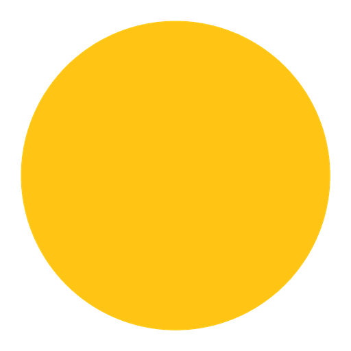 A large, solid yellow circle is centred on a light grey background.