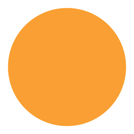 A solid orange circle centred on a light grey background.